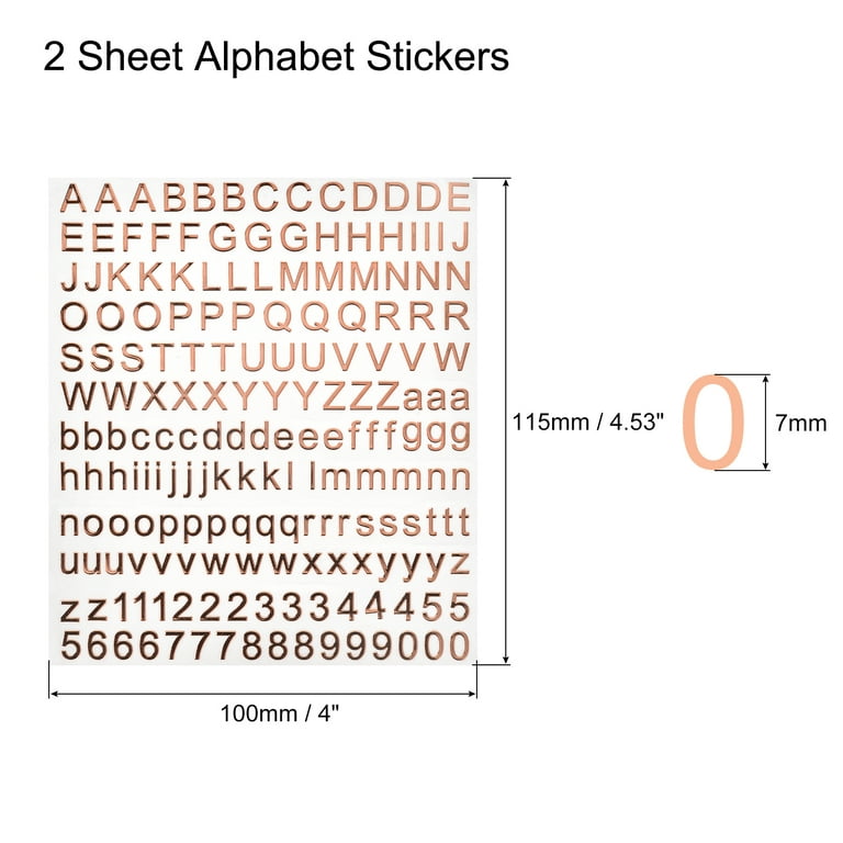 Scrapbook Letter Stickers Mini Gold Self Adhesive Alphabet Number