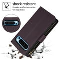thumbnail image 6 of Dteck for Google Pixel 9A Case, Crossbody Shoulder Strap RFID Blocking Shockproof Magnetic Closure Flip Stand Card Slot Wallet Zipper Lanyard Phone Case Cover, Darkpurple, 6 of 9