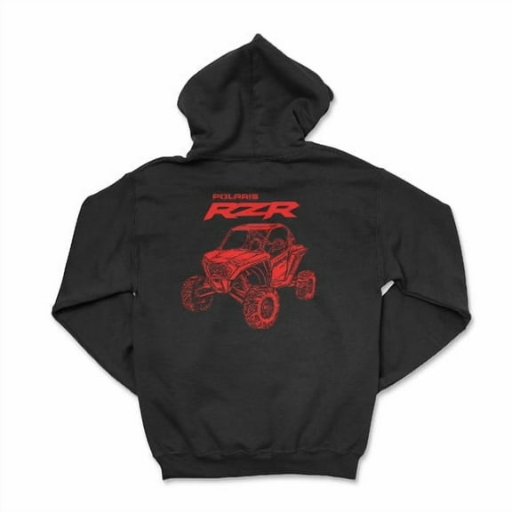 RZR Black Zip-Up Hoodie - Polaris Offroad Apparel