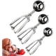 thumbnail image 1 of Ice Cream Scoop, Stainless Steel Ice Cream Scoop - Polished, 3 Pieces Different Sizes (Small 4cm, Medium 5cm & Large 6cm) Ice Cream Spoon with Ejector, 1 of 5
