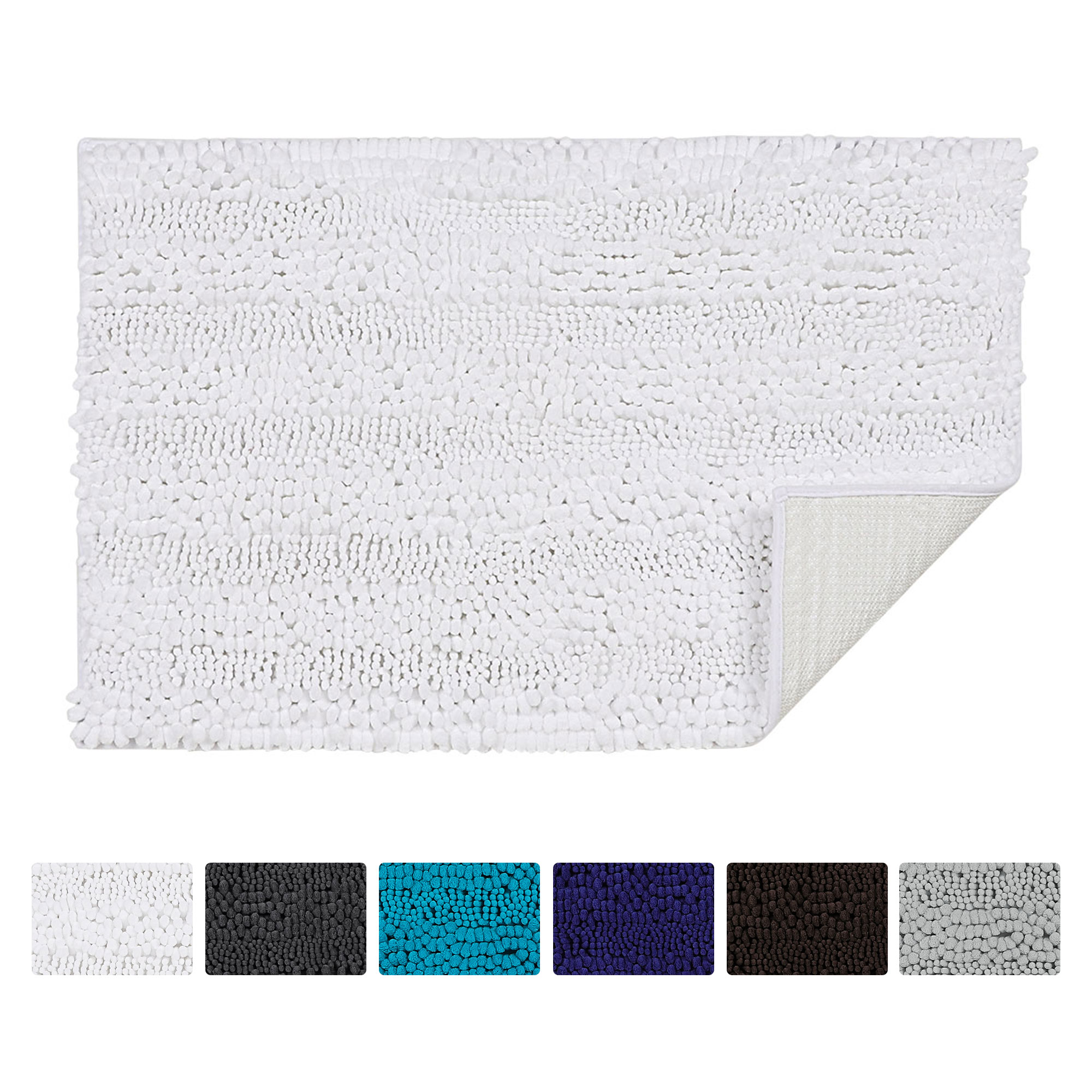Soft Microfibre Shaggy Non Slip Absorbent Bath Mat Bathroom Shower Rugs