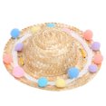 thumbnail image 2 of Pet Pig Outdoor Straw Hat Decoration Summer Sun Protection Cap for Small AnimalsLace M, 2 of 14