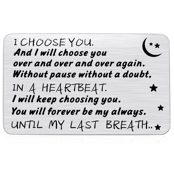 Anniversary Engraved Wallet Card Insert Gifts for Partner Him Her You Light up My Life I Love You Wedding Birthday, Silver