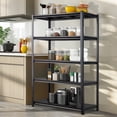 thumbnail image 6 of Zimtown 78" H 5-Tier Adjustable Storage Shelf, 2200 LBS Heavy Duty Garage Shelving, Industrial Metal Shelving Units Storage Rack, Black, 6 of 14
