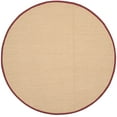 thumbnail image 3 of SAFAVIEH Natural Fiber Jovana Border Seagrass Area Rug, Maize/Burgundy, 4' x 4' Round, 3 of 8