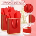 thumbnail image 4 of 50 Pack Metallic Gift Bags with Handle and Tissue Paper Gold Foil Thank You Bag for Graduation Wedding Groomsmen Bridal Baby Shower Gifts Holiday Party Favors 9x7x3.15'' (Red Gold), 4 of 8