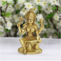 Lakshmi Ma Statue in Brass Laxmi Sculpture Goddess Lakshmi Figurine Hindu Goddess Idol Handcrafted Goddess of Wealth Laskhmi Ma Murti Religious Statue for Pooja Mandir Decor Idol - AtoZ India Cart