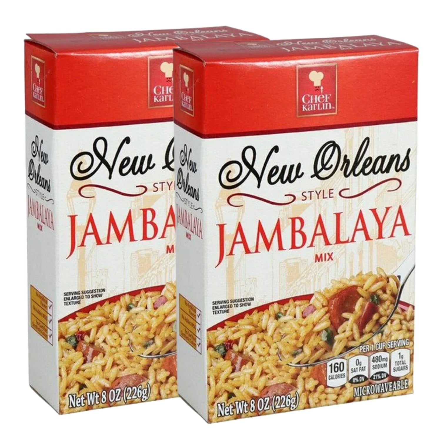 Chef Karlin New Orleans Style Jambalaya Rice 8 oz Boxes Microwavable