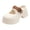 White, variant on Women's Chunky Platform Slip on Mary Jane with Adjustable Back Strap 2026 Casual Height Increasing Barefoot Slip on Water Sandals Dress Clogs White Size 8