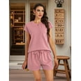 thumbnail image 2 of FOLUNSI Womens Two Piece Sets Casual Cap Sleeve with shorts Lounge Set Vacation Outfits Pajama Sets with Pocket S-XXL, 2 of 8