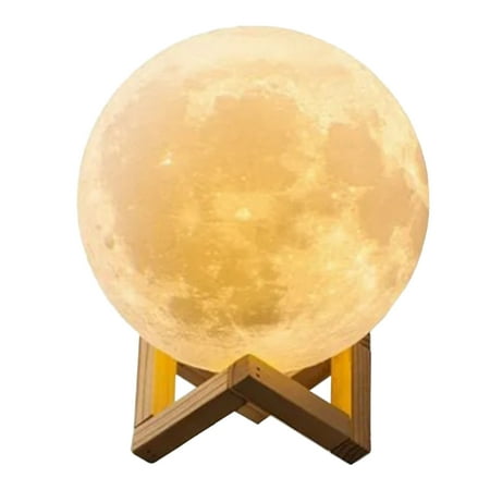 

Moon Lamp White PLA 3D LED Moon Lamp With Wood Stand For Children Room