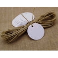 thumbnail image 1 of 100 Pcs White Card Paper Rectangular Shape Bonbonniere Wedding Favor Tags with Free Natural Jute Twine, 1 of 1