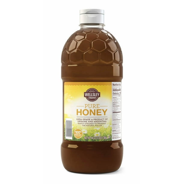 Wellsley Farms USDA Grade 100% Pure Honey w Natural Pollen, 3 lbs