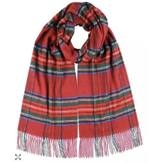 Eco-Exploded Plaid Wrap Cashmink Scarf V. Fraas
