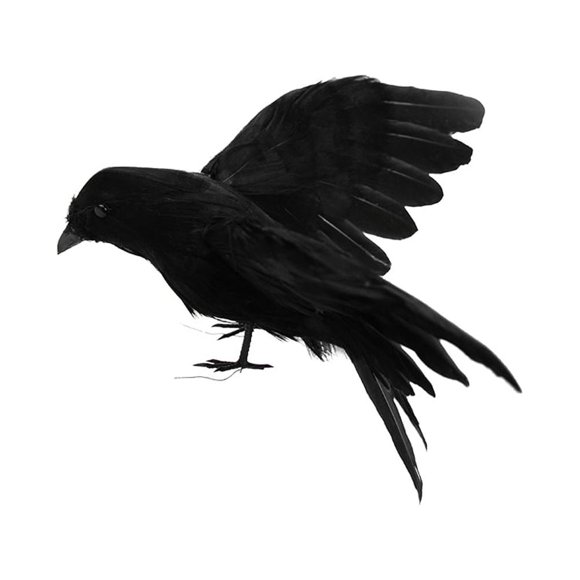 CIMAXIC Easter 1PC Simulated Crow Props Black ed Birds Halloween Easter Decoration with Spread Wings,5.91"X5.91"X5.91"