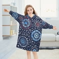 thumbnail image 5 of FORMRS Wearable Blanket Hoodie with Sleeves for Kids Cozy Flannel Sweatshirt, Blue Fireworks Pattern, 5 of 7