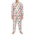 thumbnail image 3 of Disketp Hand Drawn Watermelon for Pajamas Set Long Sleeve Sleepwear Mens Button Down Nightwear Pj Sets-Medium, 3 of 7