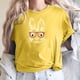 thumbnail image 2 of Blusa informal de manga corta con cuello redondo y estampado de Pascua para mujer Pompotops hfajkhk127853, 2 of 5