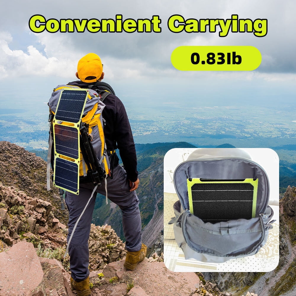 50W Portable Foldable Solar Panel,DFITO Solar Charger with USB Outputs for Phones,Ideal for Rooftops Outdoor Camping and RVs