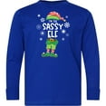thumbnail image 3 of Inktastic Funny Christmas I'm the Sassy Elf with Shoes and Hat Long Sleeve Youth T-Shirt, 3 of 5