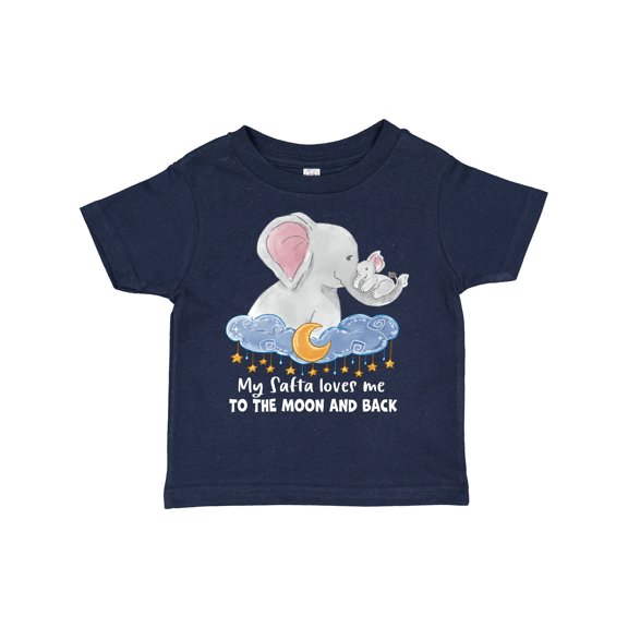 Inktastic My Safta Loves Me to the Moon and Back Elephant Family Boys or Girls Toddler T-Shirt