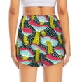 thumbnail image 2 of Lsque Green Mushroom Printed Women's Running Shorts with Liner Pockets,Elastic Quick Dry Workout Athletic Gym Yoga Shorts,Womens High Waist Shorts-X-Large, 2 of 9