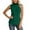 Green, variant on Womens Ribbed High Neck Sleeveless Tank Top Stretch Fit Casual Solid Color Basic Shirt