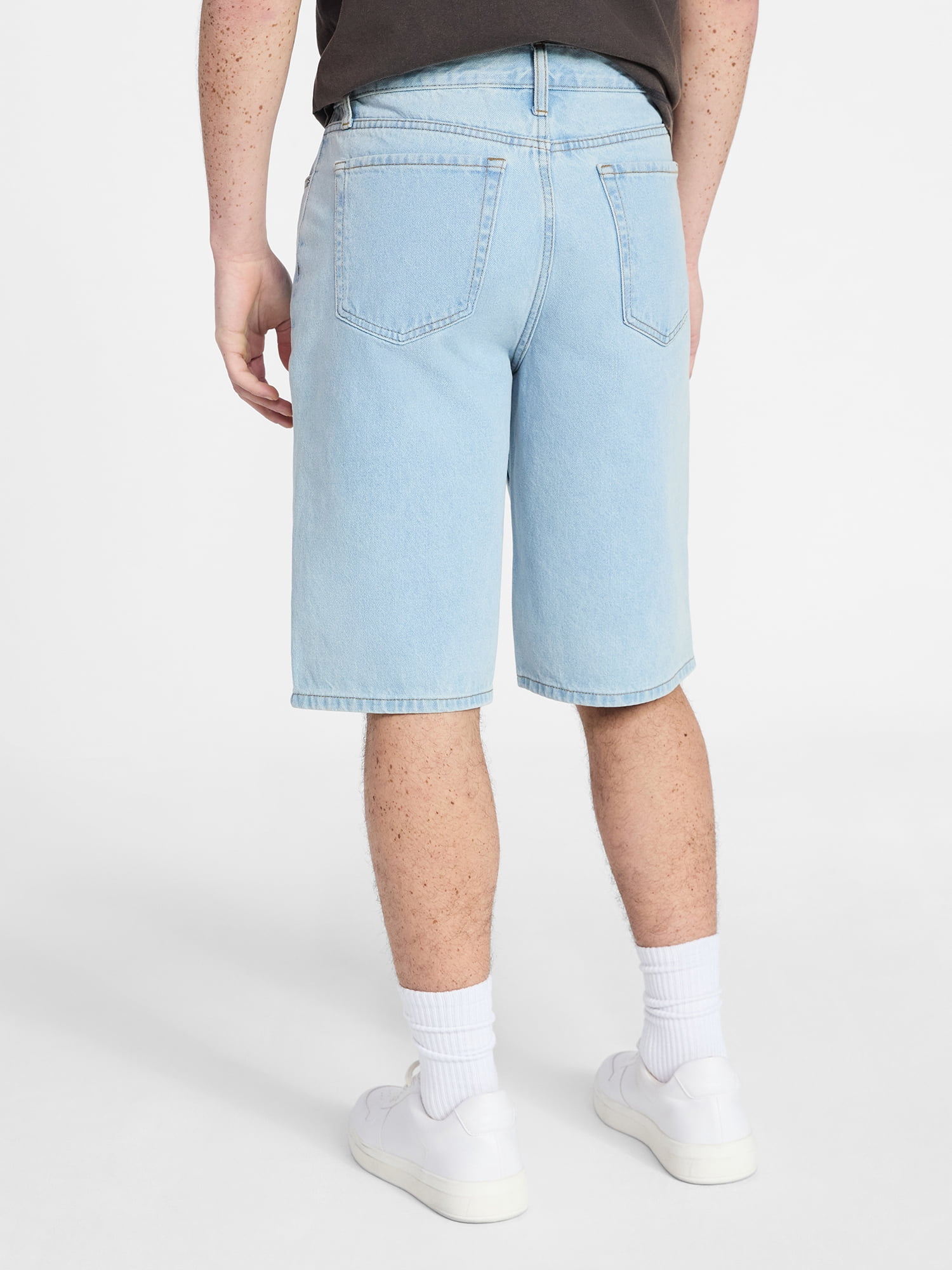 No Boundaries Men’s Denim Shorts, 100% Cotton, 12” Inseam, Sizes 28-44