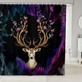 thumbnail image 1 of JOOCAR Elk Shower Curtains Deer Antler Pink Flower Branches Bathroom Curtains for Kids Boys Girls Room Decor, Wild Animal Waterproof Bath Curtains with 12 Hooks  72" W x 72" L, 1 of 7