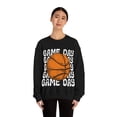 thumbnail image 3 of Retro Game Day Women's Basketball Lover Gift Vintage Unisex Sweatshirt, 3 of 6