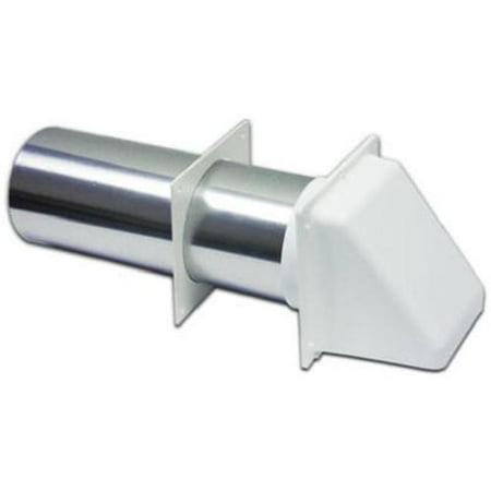 Metal Dryer Vent Hood Lambro Industries 224WS Dryer Vent Hood With Tail Piece, Removable Screen & Sleeve, White, 4-In. ()