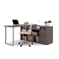 Atlin Designs L-Shaped Desk in Bark Gray