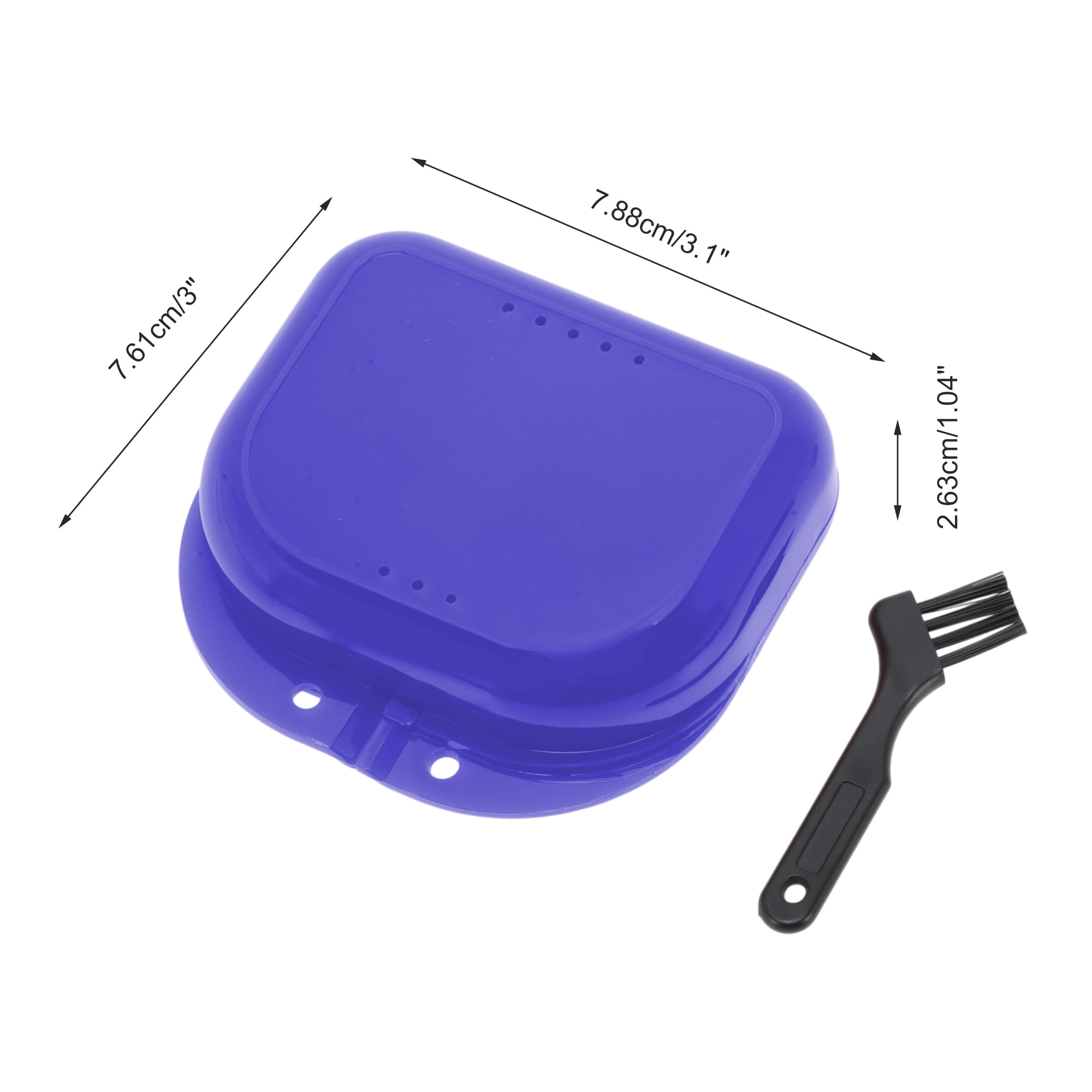 Unique Bargains Mini Braces Box with Brush 1 Set Clear, Dark Blue