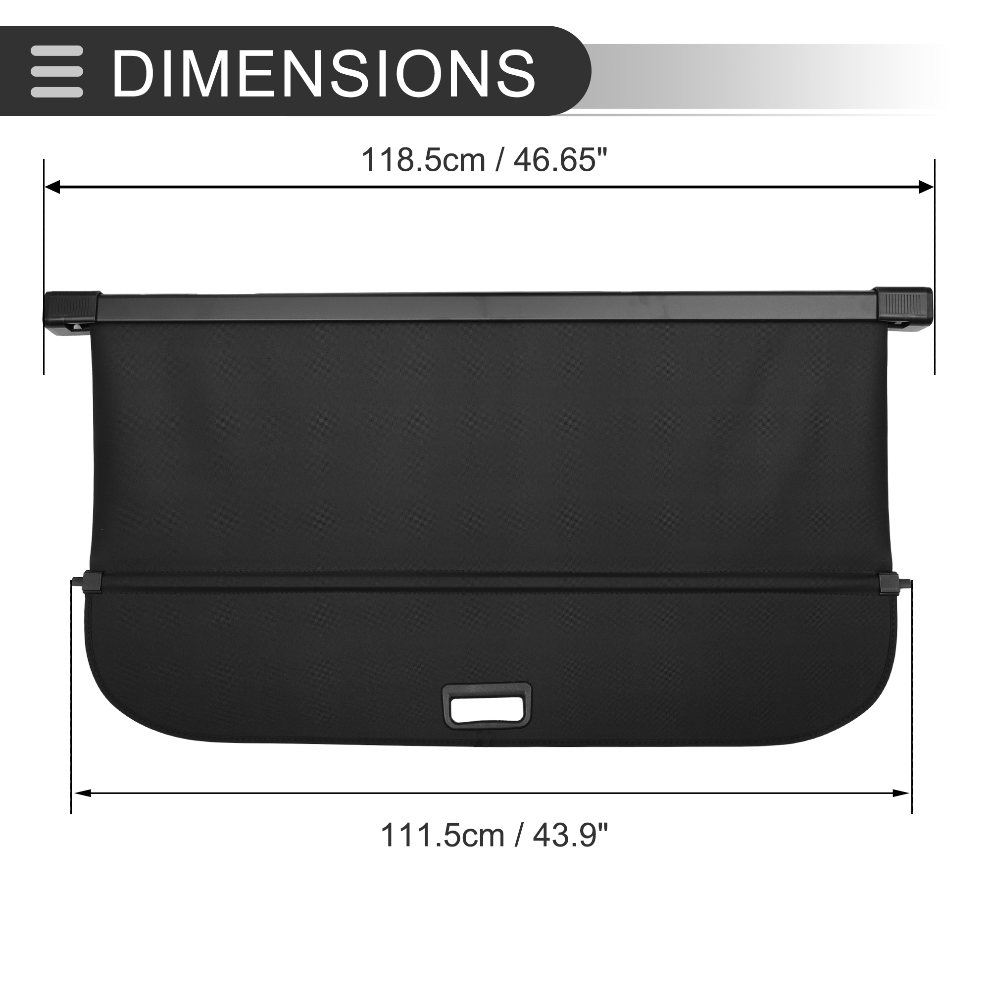 Unique Bargains Retractable Cargo Cover for Land Rover Trunk Security Shield Shade Black