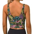 thumbnail image 3 of Fotbe Snake And Flower Pattern Womens' Sports Bra Longline Wirefree Padded with Medium Support Sports Moisture-Wicking Workou Vest,Tank Top-X-Large, 3 of 9