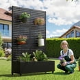 thumbnail image 2 of MAYEERTY 72x47x16 Inch Black Metal Rectangular Planter Box with Trellis, 5 Piece Set for Outdoor Garden & Patio, 2 of 6