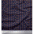 thumbnail image 1 of Soimoi Polyester Crepe Fabric French Horn Musical Instrument Printed Fabric 1 Yard 42 Inch Wide, 1 of 3