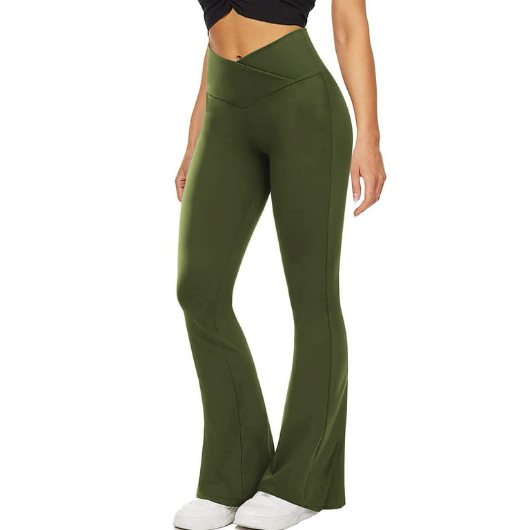 Sunzel Flare Leggings for Women with Pockets, Crossover Yoga Pants