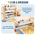 thumbnail image 4 of Mesa Plegable Infantil Multifuncional con Silla Convertible en Escritorio Artístico con Estantes y 2 Cajas de Almacenamiento Altura Ajustable para Escuela y Hogar 120cm/70cm Madera, 4 of 6