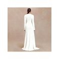 thumbnail image 4 of White Turtleneck Long Sleeve Maxi Dress With Ruched Waist, 4 of 7
