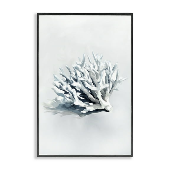 Stupell Industries Subtle Staghorn Coral Animals Painting Black Framed Art Print Wall Art, 12 x 18