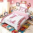 thumbnail image 2 of Meiyoeat Donut Initial L Letter Twin Comforter Sets for Girls Kids, Ice Cream Baseball Sport Bedding Set, Pink, Pink Reversible, 2-Piece, 2 of 6