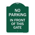 thumbnail image 1 of SignMission A-DES-RW-1824-23716 18 x 24 Po Signe de la Série Designer - Pas de Stationnement devant Cette Porte&44; Rouge & Blanc, 1 of 8