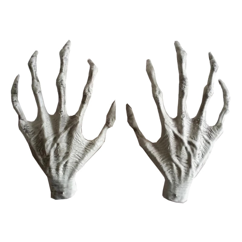 Skeleton Lawn Stakes Set Plastic Hands and Skull Halloween Escape Props 