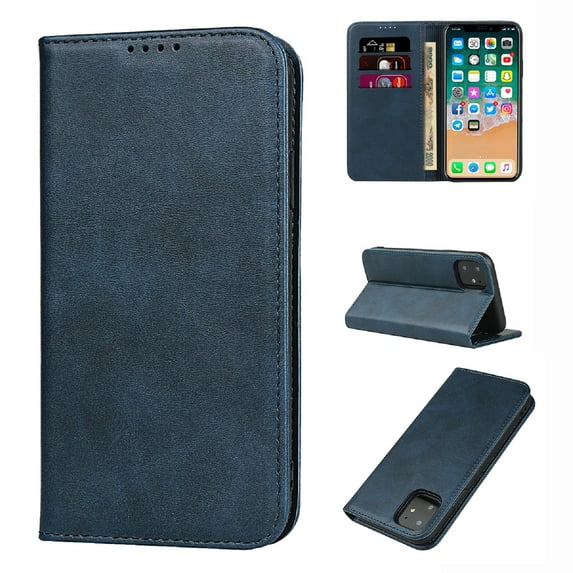 Nalacover Wallet Case for iPhone 14 Pro Max, High-Quality PU Leather Credit Card Slots Cash Holder Soft Silicone Shockproof Cover with Strong Magnetic Closure Kickstand Flip Folio Case,Blue