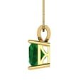 thumbnail image 3 of Clara Pucci 14K Yellow Solid Hypoallergenic Gold 2Ct Emerald Princess Cut Solitaire Designer Necklace Pendant For May, 3 of 7