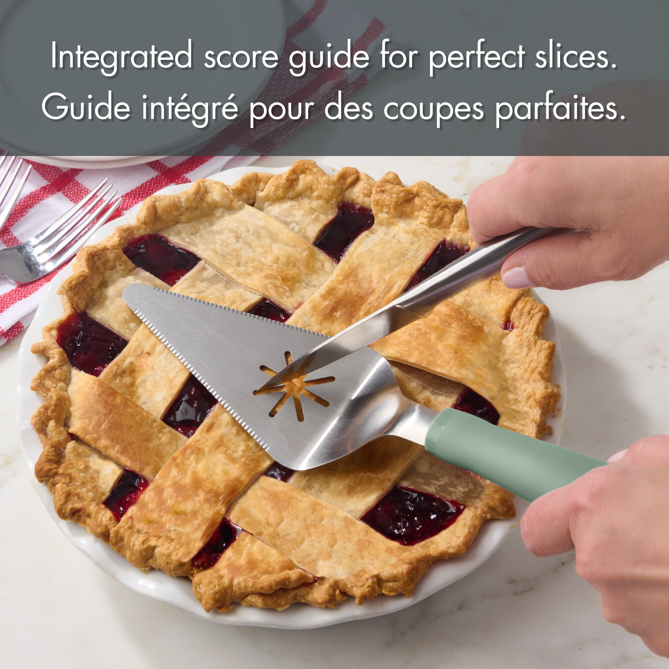 Way-to-Celebrate Stainless Steel Pie, Pizza and Dessert Serving Utensil, Green