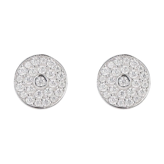 KIJ 0.34 Carat Round Moissanite Stud Earrings, D Color VVS1 Gra Certified Hypoallergenic Rhodium Plated 925 Sterling Silver Gifts for Men Women