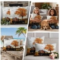 thumbnail image 5 of Thanksgiving Pumpkins Outdoor Waterproof Pillow Covers, Fall Cart Yellow Tree Country Rustic Decorative Square Throw Pillowcase Sofa Cushion Sham for Patio/Couch/Chair, 16"x16" 2 Pack, 5 of 8