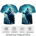 thumbnail image 3 of WHNBCW Funny Wolf Printed T-Shirt Animal Graphic Tee Shirt, 3 of 7